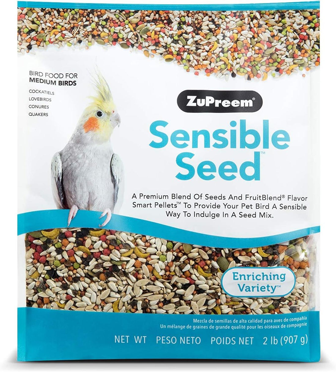 Zupreem comida Sensible Seed ninfa, agaporni, conuro, cotorro 907g | G.Valkyria - imagen 1